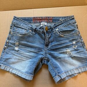 Hydraulic Bailey Studded‎ Distressed Denim Jean Shorts Womens Size 5/6